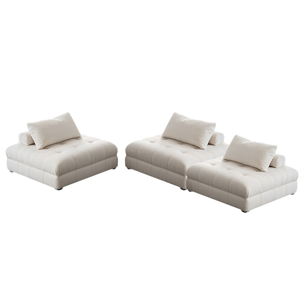 Nottisofa CDSF1018 Insta Trendy Button-tuff Modular Style Cubic Sofa Seater with Pillow Backrest (Pre-order)