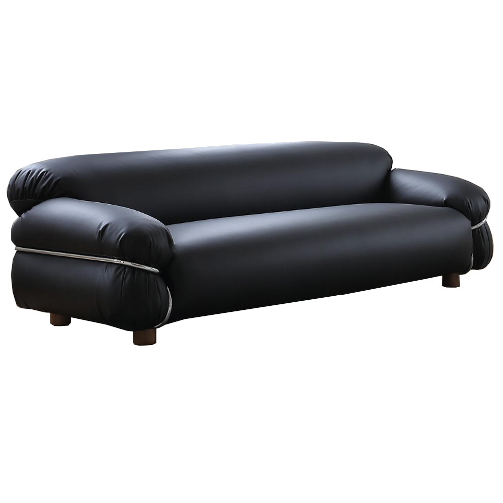 Nottisofa CTSFD09 Ballon Shaped Designer 1+3 Seater PU Leather Cushion Sofa With Metal Tube Frame Finishing (Pre-Order)