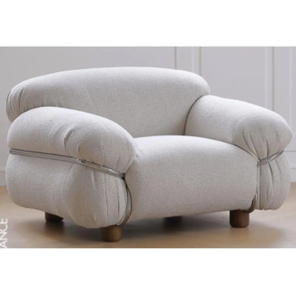 Nottisofa CTSFD09 Ballon Shaped Designer 1+3 Seater PU Leather Cushion Sofa With Metal Tube Frame Finishing (Pre-Order) - Image 2