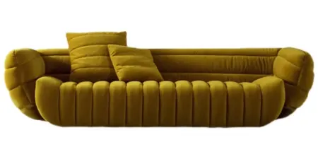 Nottisofa CTSF8871 Caterpillar Inspired Designer Velvet Fabric Cushion Lounge Resting Sofa 1+2+3 Seater Sofa (Pre-order)
