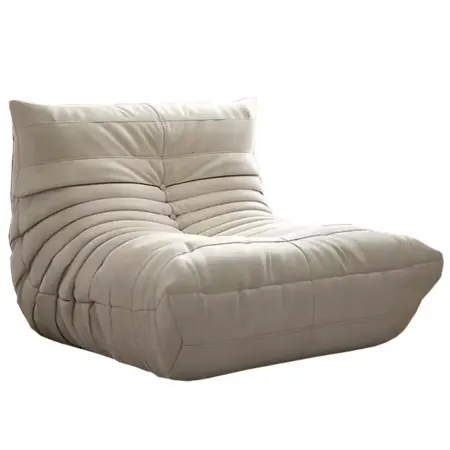 Nottisofa CTSF700 Cantilever Wrinkle Style Fabric Cushion 1 Seater Lounge Resting Sofa (Pre-order) White