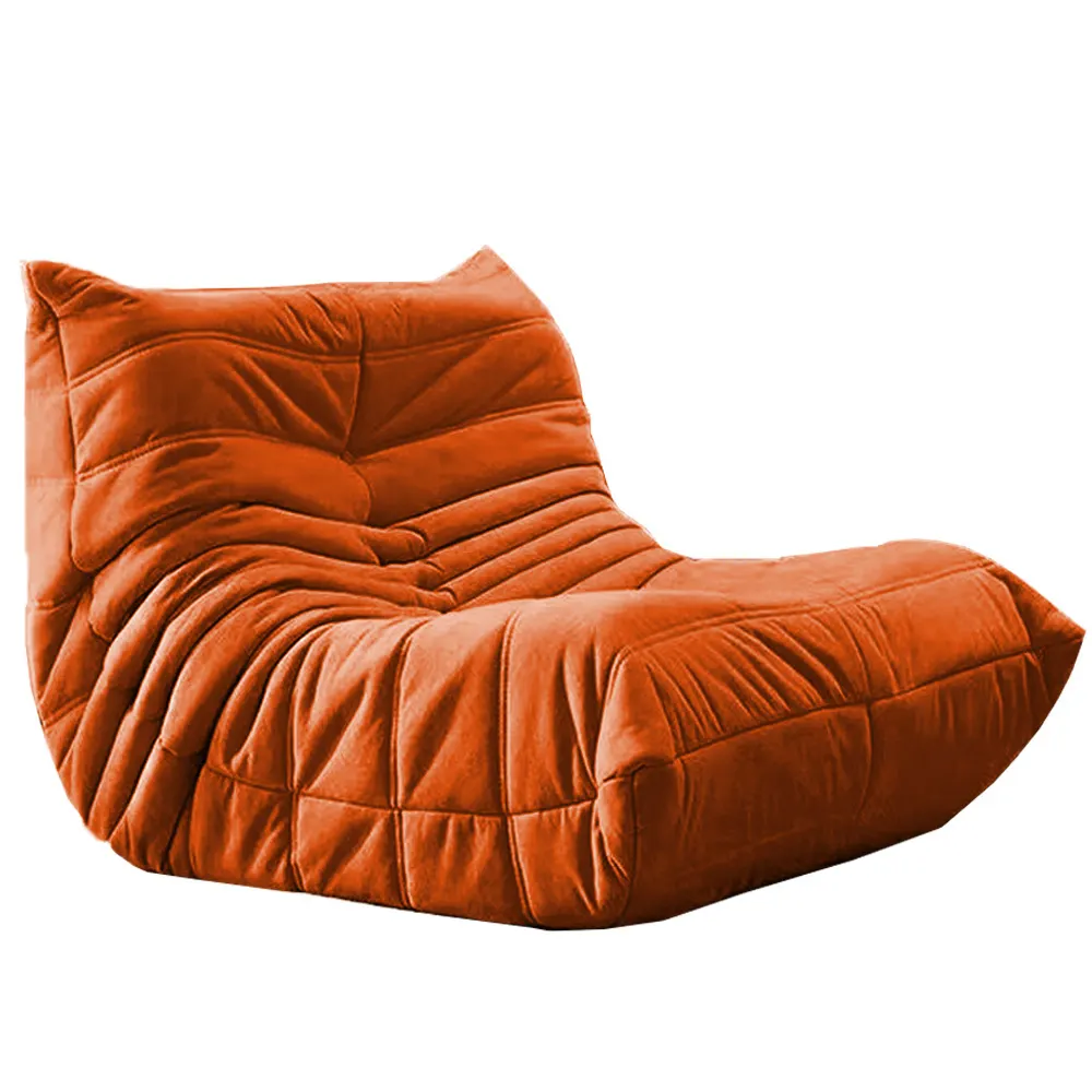 Nottisofa CTSF700R Cantilever Wrinkle Style Fabric Cushion 1 Seater Lounge Resting Sofa (Pre-order) Orange
