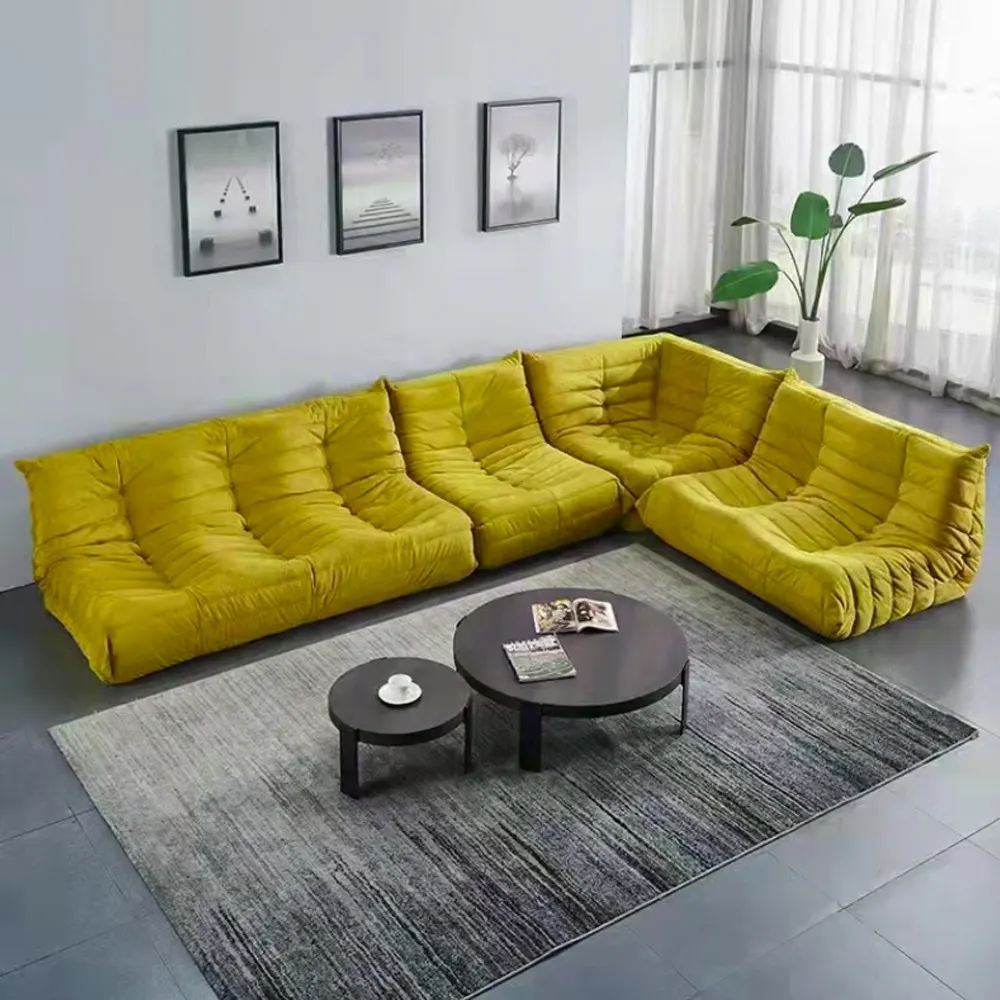Nottisofa CTSF700 Cantilever Wrinkle Style Fabric Cushion 1 Seater Lounge Resting Sofa (Pre-order) White - Image 3