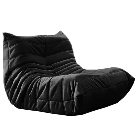 Nottisofa CTSF700BL Cantilever Wrinkle Style Fabric Cushion 1 Seater Lounge Resting Sofa (Pre-order) Black