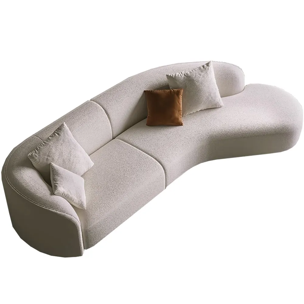 Nottisofa CTSF8861 Quarter Moon and Banana Shaped Inspired Designer Fabric Cushion Lounge Resting Curve Shaped 3-4 Seater Sofa (Pre-order) - Image 3