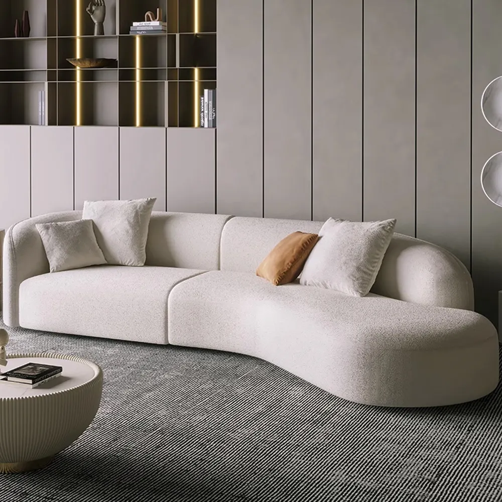 Nottisofa CTSF8861 Quarter Moon and Banana Shaped Inspired Designer Fabric Cushion Lounge Resting Curve Shaped 3-4 Seater Sofa (Pre-order) - Image 2