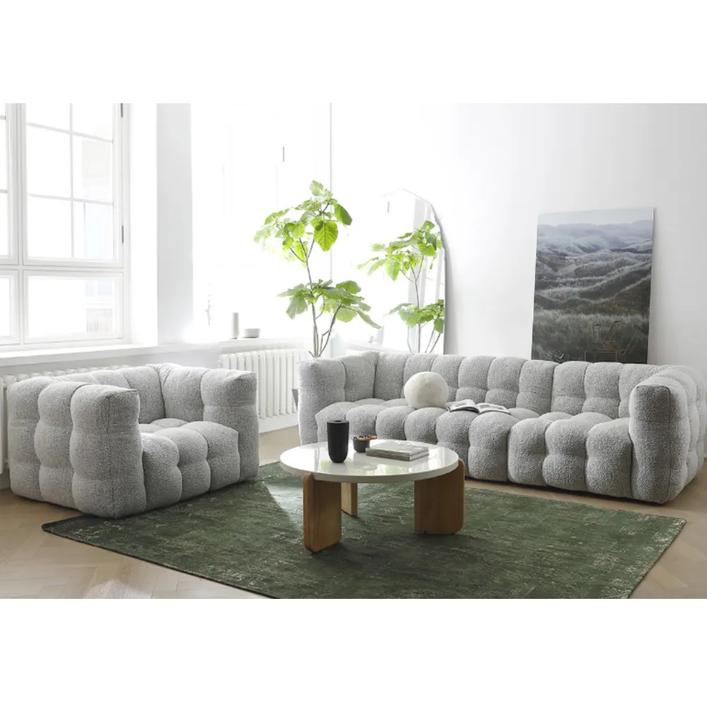 Nottisofa CTSF8885 Kelvin Square Box Pillow Shaped Designer Fabric Cushion Lounge Resting 1+2+3 Seater Sofa (Pre-order) - Image 3