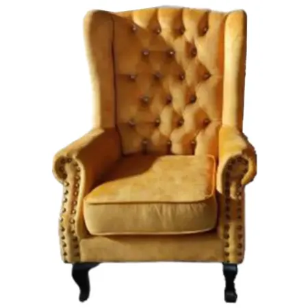 NOTTI NTDCA16 England Style Classical Pet Friendly Fabric Chesterfield Button-Tuff High Back Wing Lounge Sofa Chair Armchair