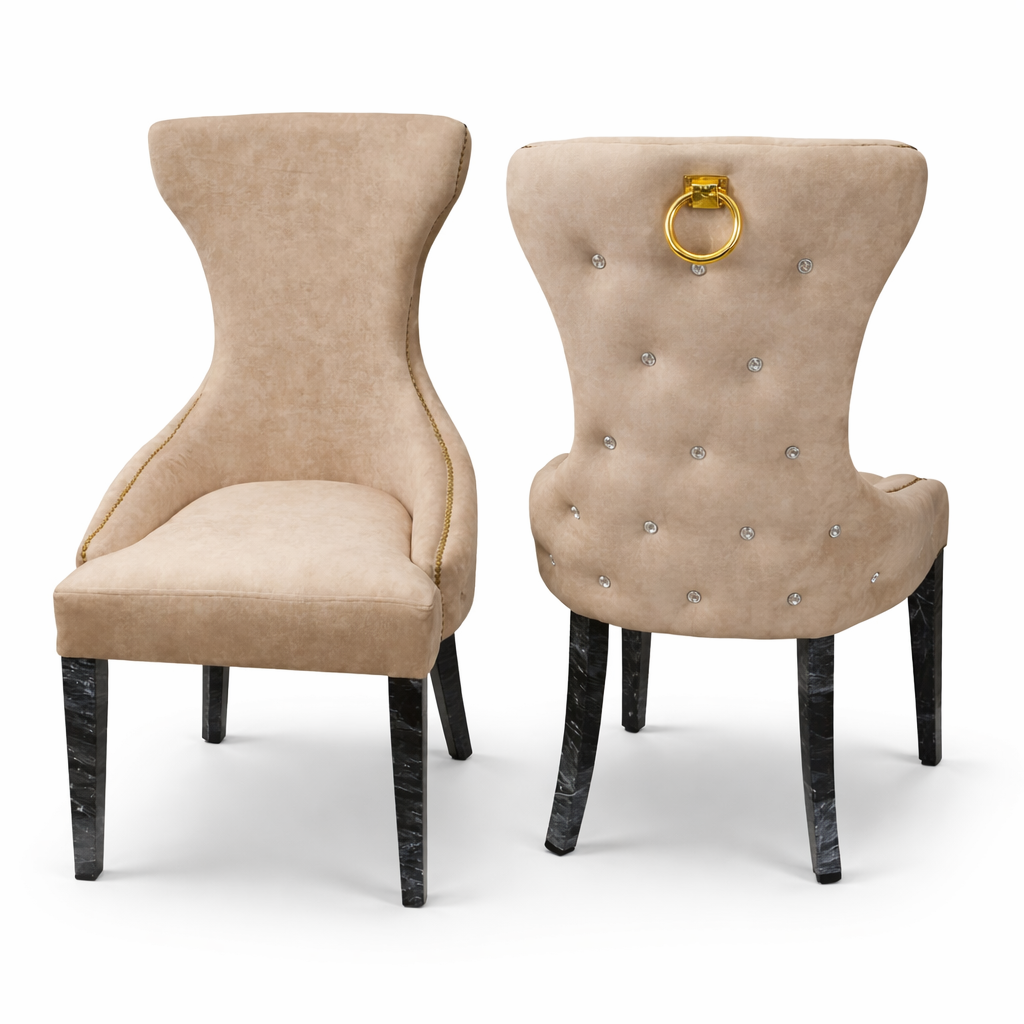 NOTTI NTDC01 England Style Classical Pet Friendly Fabric Chesterfield Button-Tuff Dining Chair