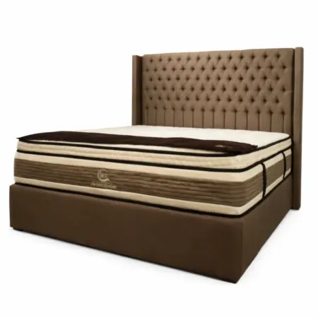 NOTTI NSBF11 England Edward Neat Style Pet Friendly Fabric Chesterfield Button-Tuff Headboard Divan Bedframe