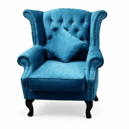 NOTTI NTDCW1 England Style Classical Pet Friendly Fabric Chesterfield Button-Tuff Wing Chair Lounge Armchair