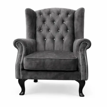 NOTTI NTDC03 England Style Classical Pet Friendly Fabric Low Back Chesterfield Button-Tuff Single Seater Lounge Sofa Chair Armchair